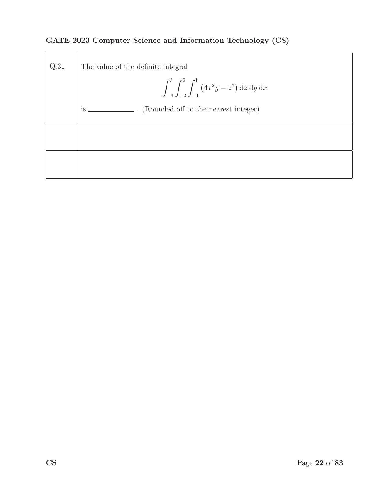 GATE 2023 Computer Science and Information Technology (CS) Question Paper - Page 29