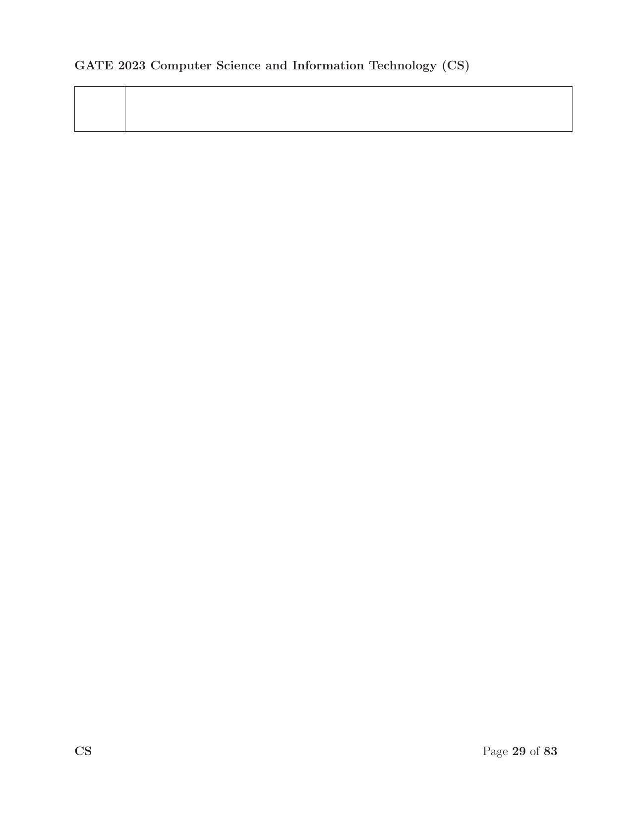 GATE 2023 Computer Science and Information Technology (CS) Question Paper - Page 36