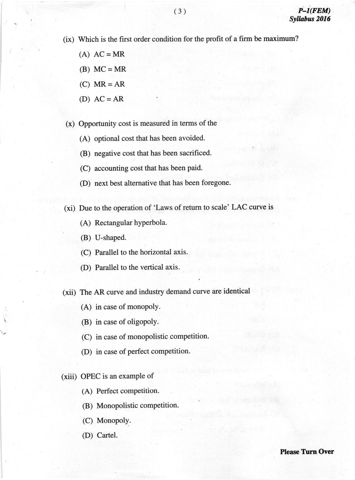 ICMAI June 2019 Fundamentals of Economics and Management Question Paper - Page 3