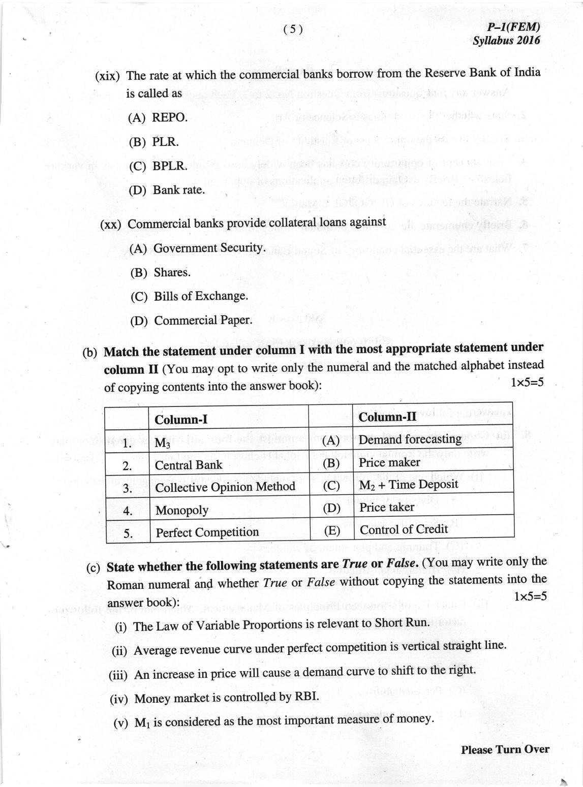 ICMAI June 2019 Fundamentals of Economics and Management Question Paper - Page 5