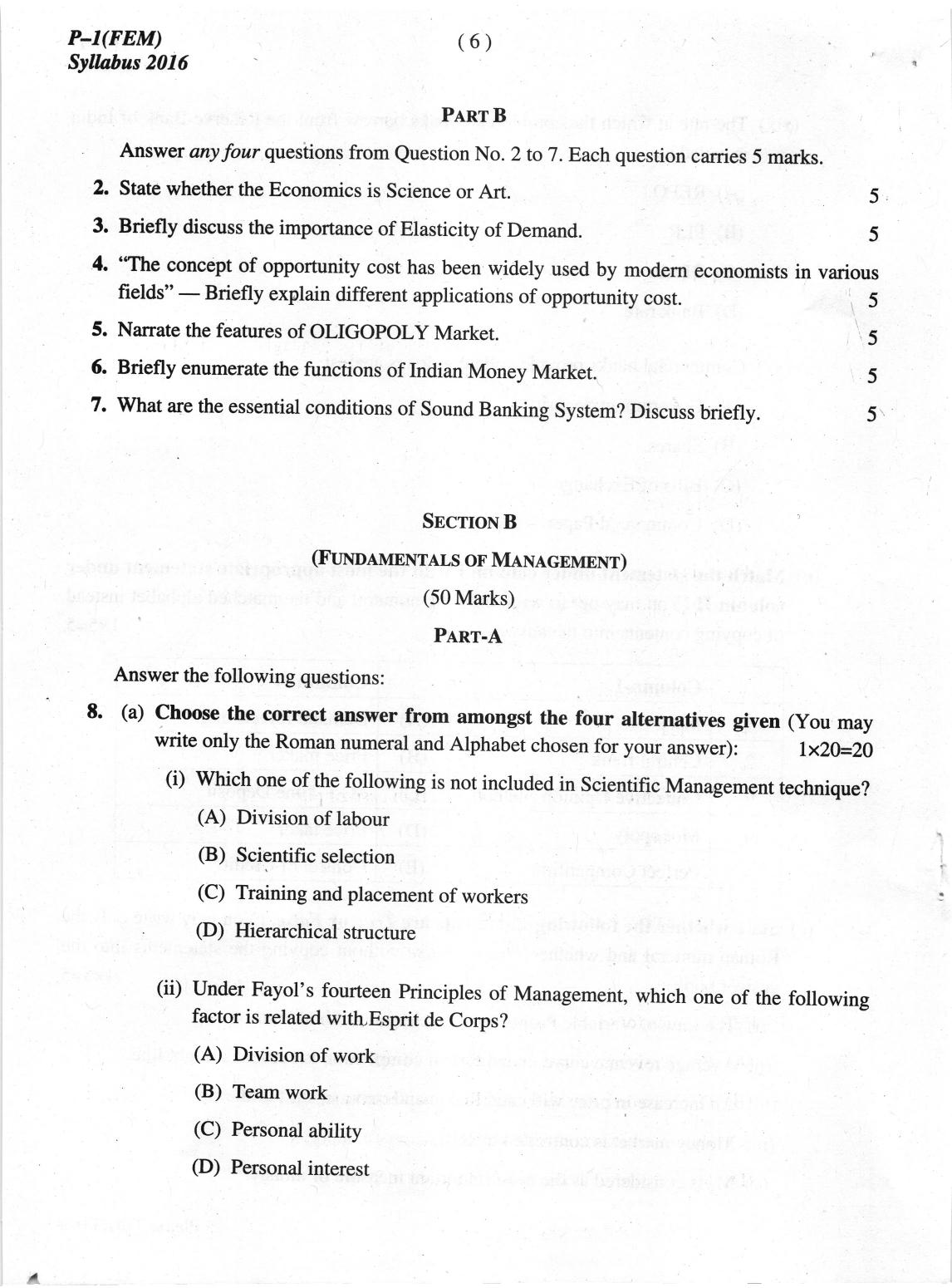 ICMAI June 2019 Fundamentals of Economics and Management Question Paper - Page 6