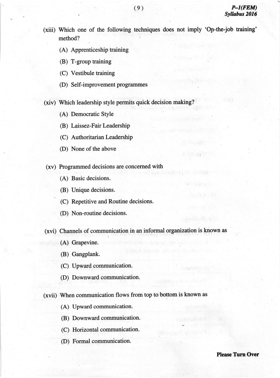 ICMAI June 2019 Fundamentals of Economics and Management Question Paper - Page 9