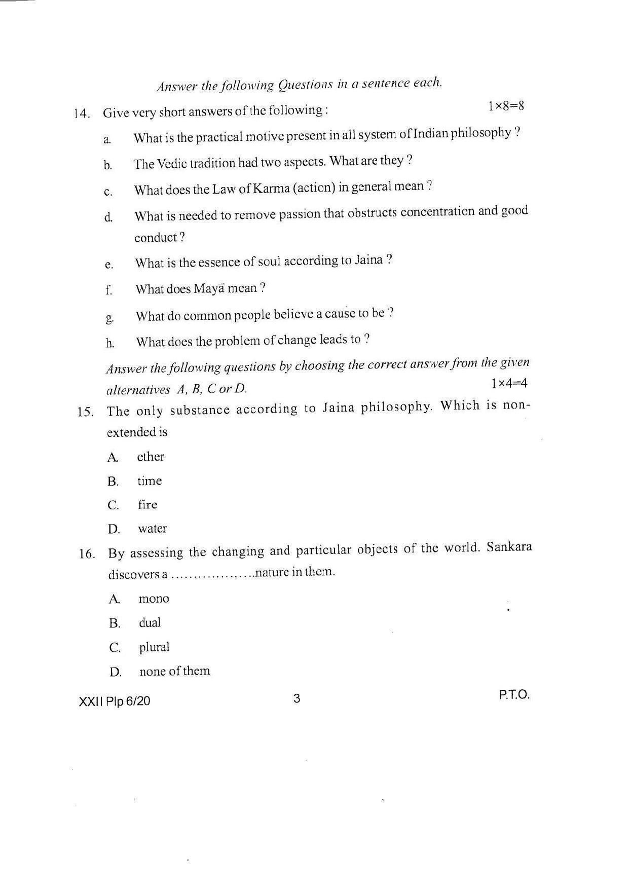 COHSEM Class 12 Philosophy Question Papers 2020 - Page 3
