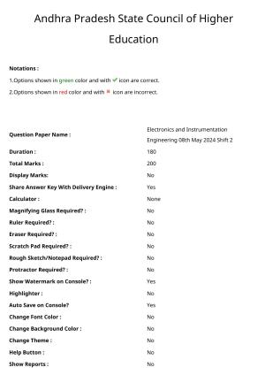 AP ECET 2024 Electronics and Instrumentation Engineering (Shift 2) Question Paper wth Key