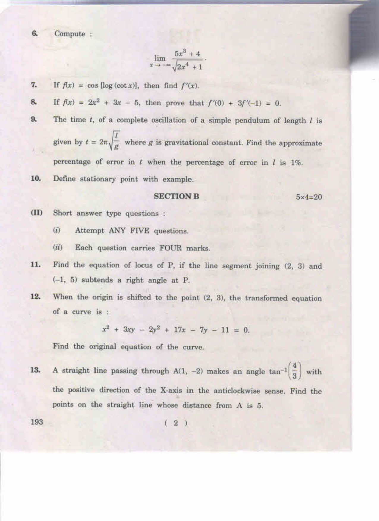 AP Inter 1st Year Mathematics-IB (EM) May-2019-General Question Paper - Page 2