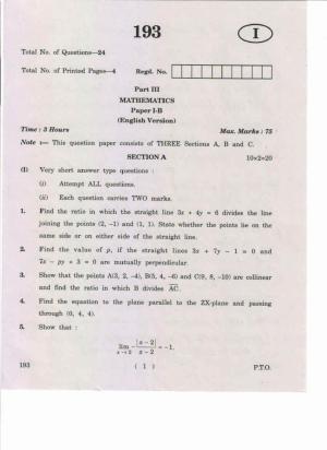 AP Inter 1st Year Mathematics-IB (EM) May-2019-General Question Paper