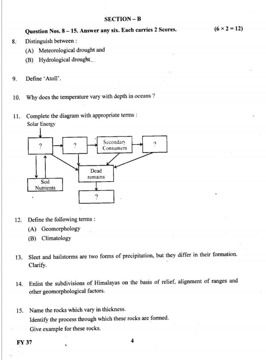 Kerala Plus One 2019 Geography Question Paper - Page 4