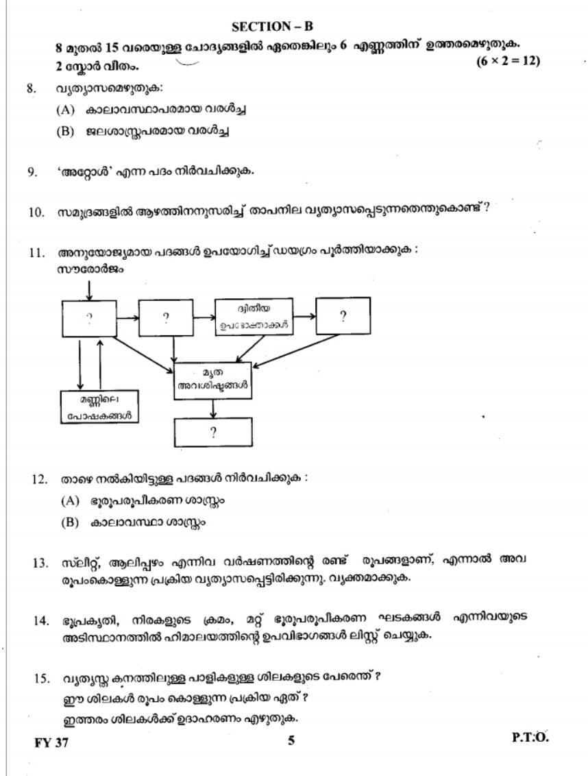 Kerala Plus One 2019 Geography Question Paper - Page 5