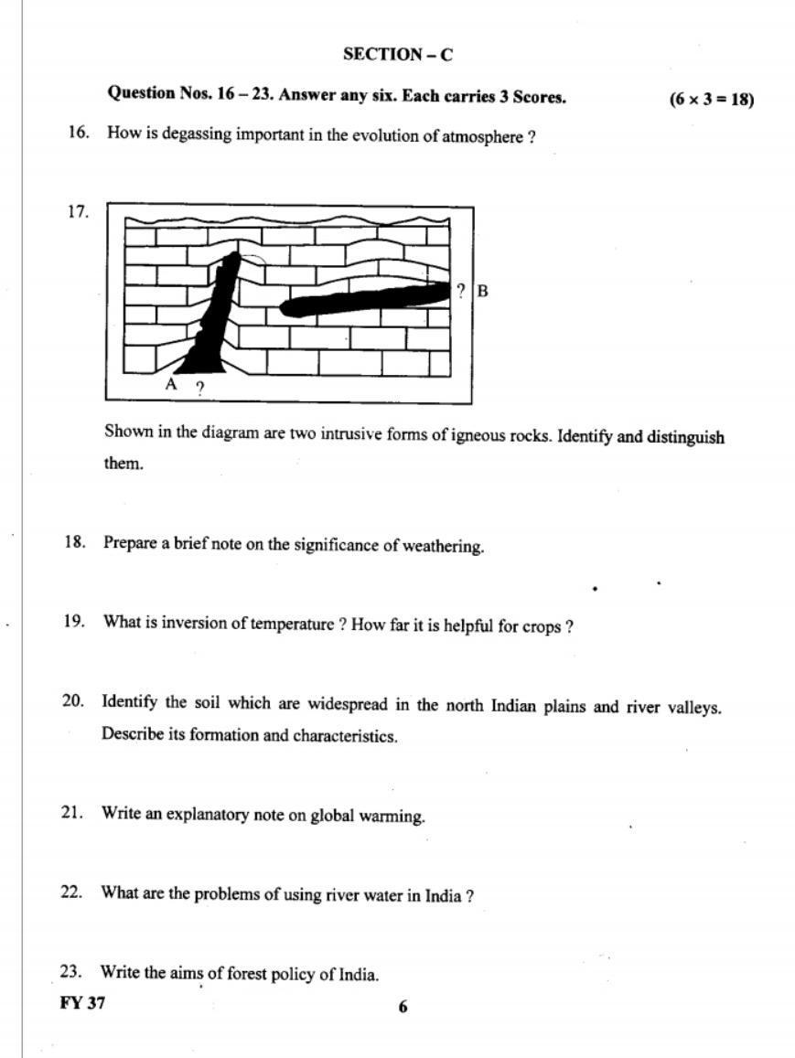 Kerala Plus One 2019 Geography Question Paper - Page 6