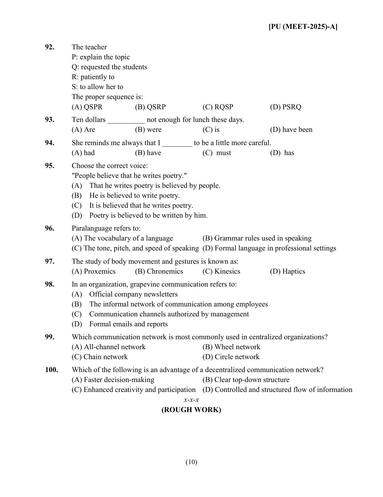 PUMEET 2025 Question Paper - Page 10