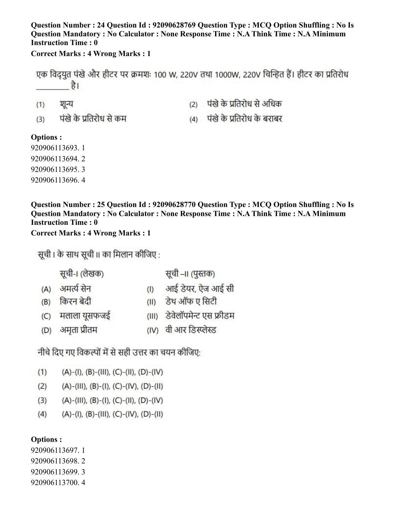 CUET PG 2023: LAQP02 – Hindi (Hin) - Shift 2 (27-06-2023) Question Paper - Page 24