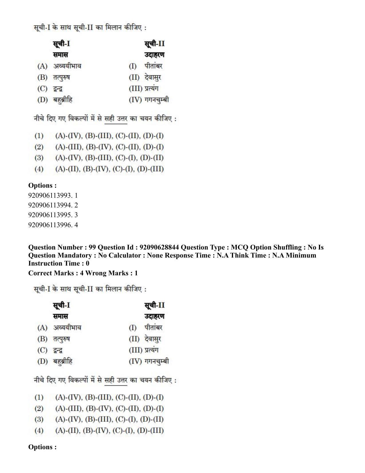 CUET PG 2023: LAQP02 – Hindi (Hin) - Shift 2 (27-06-2023) Question Paper - Page 118