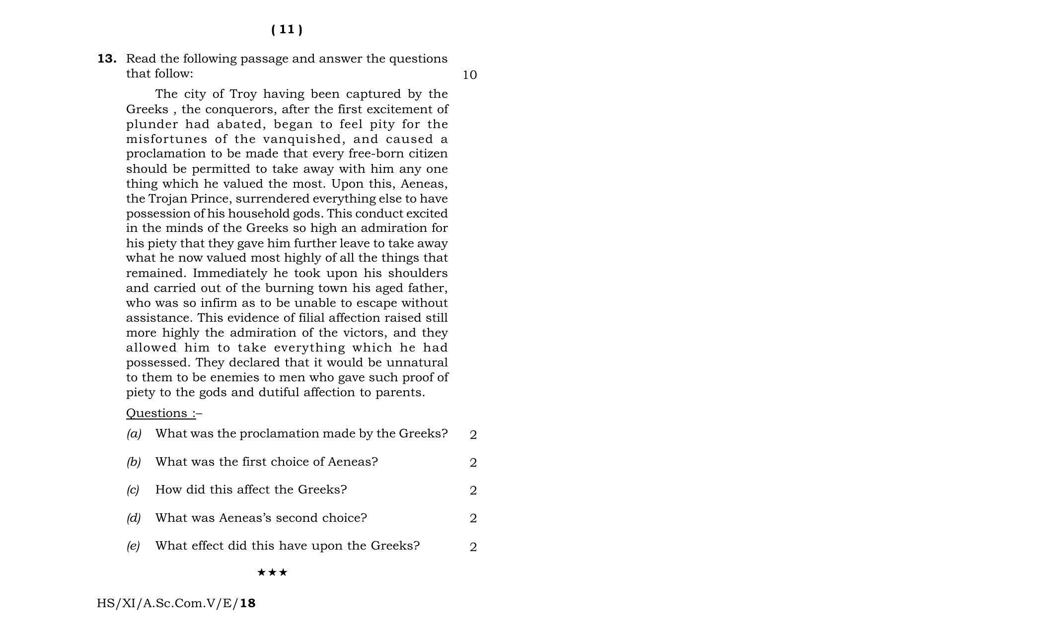 Meghalaya Board (MBOSE) Class 11 English 2018 Question Paper - Page 6