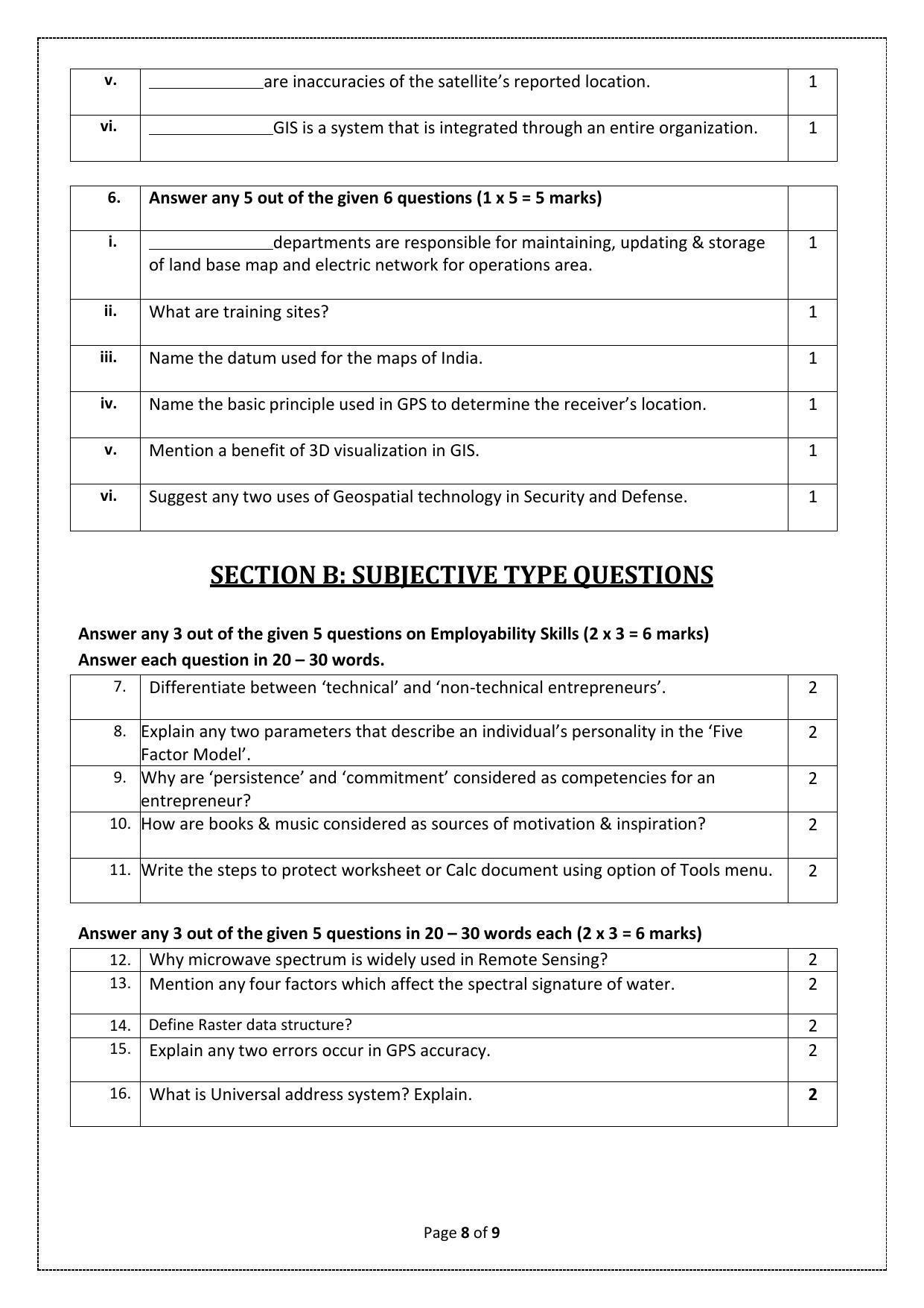 CBSE Class 10 Geospatial Technology (Skill Education) Sample Papers 2023 - Page 8