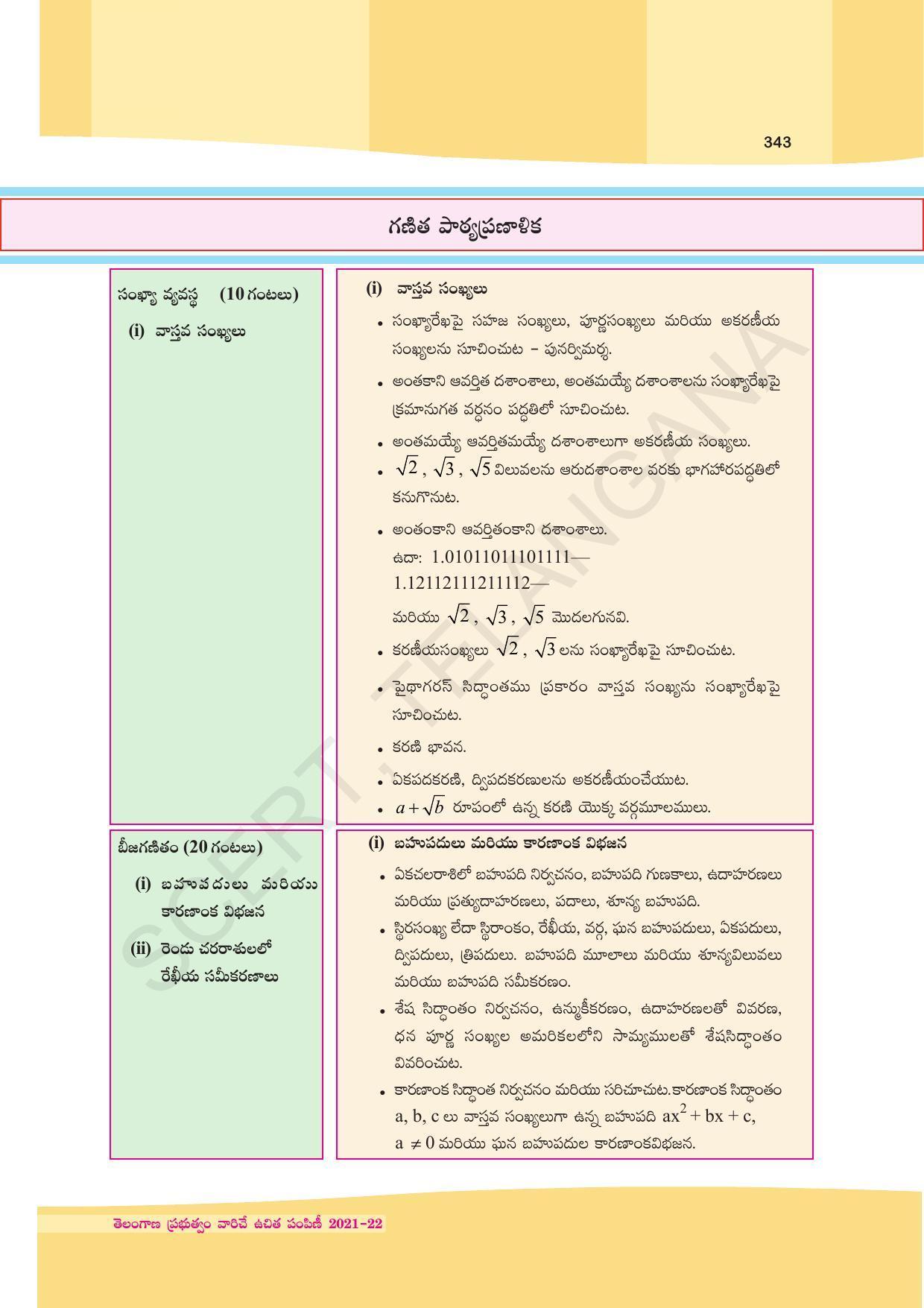 TS SCERT Class 9 Maths (Telugu Medium) Text Book - Page 269