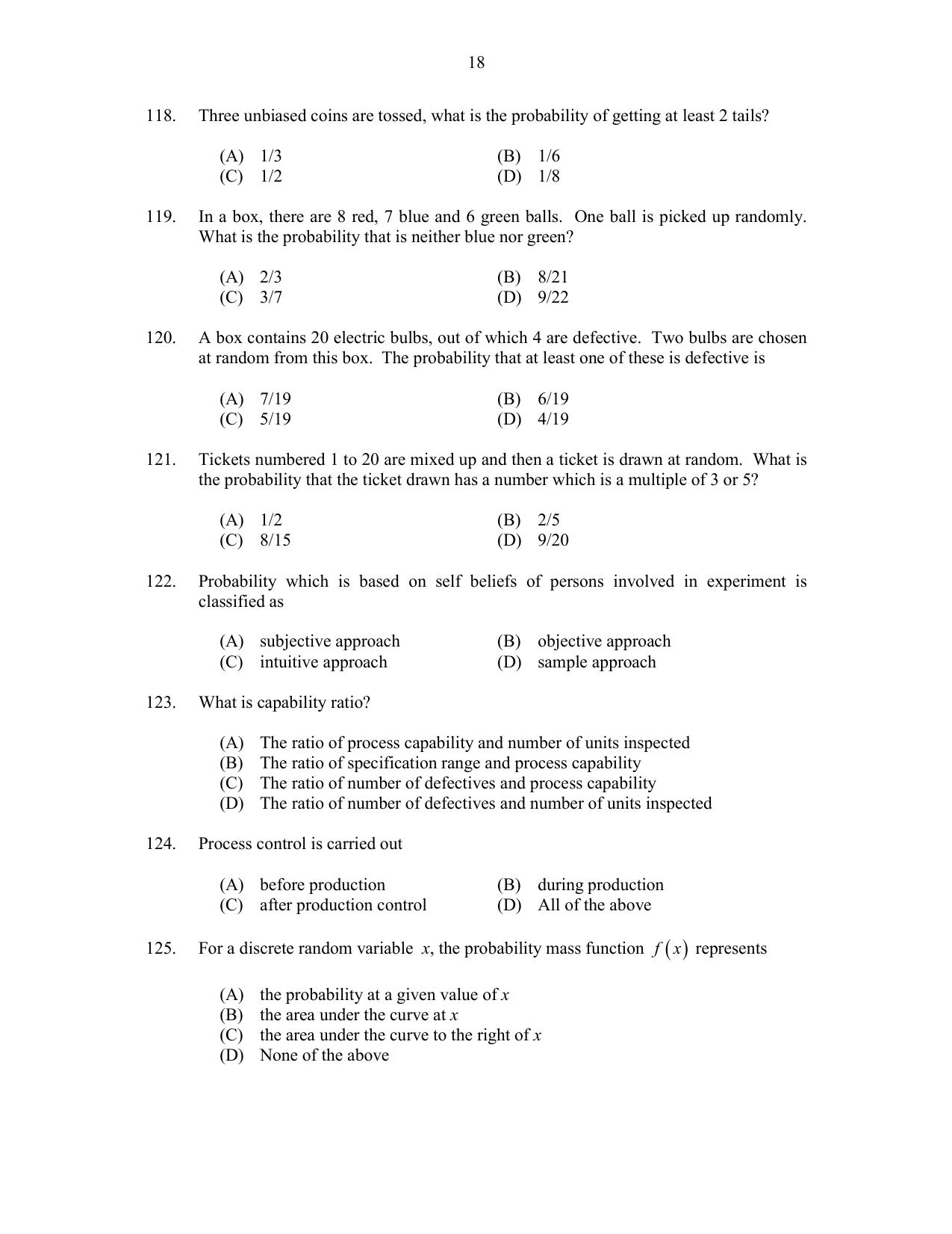 CUSAT CAT 2017 Statistics Question Paper - Page 18