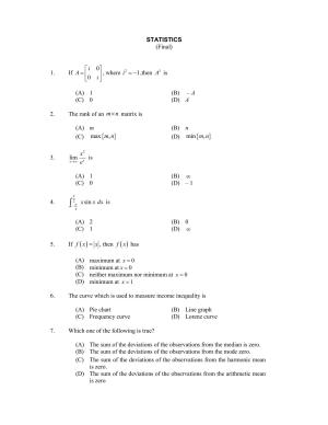 CUSAT CAT 2017 Statistics Question Paper