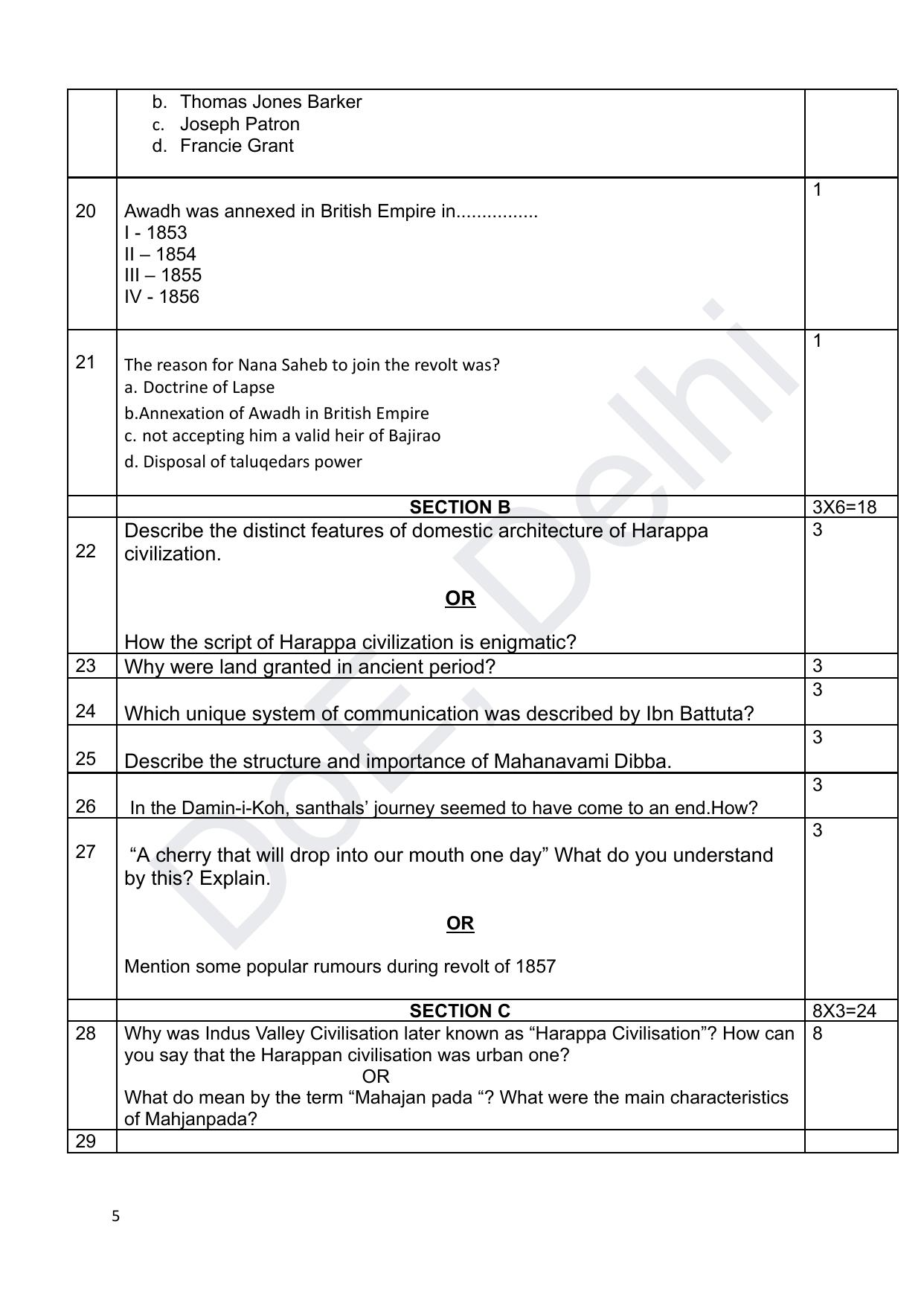 Edudel Class 12 History (English) Practice Papers-1 (2023-24) - Page 5
