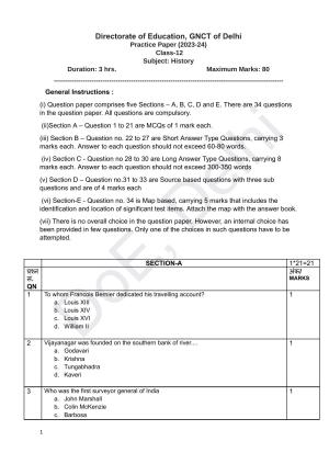 Edudel Class 12 History (English) Practice Papers-1 (2023-24)