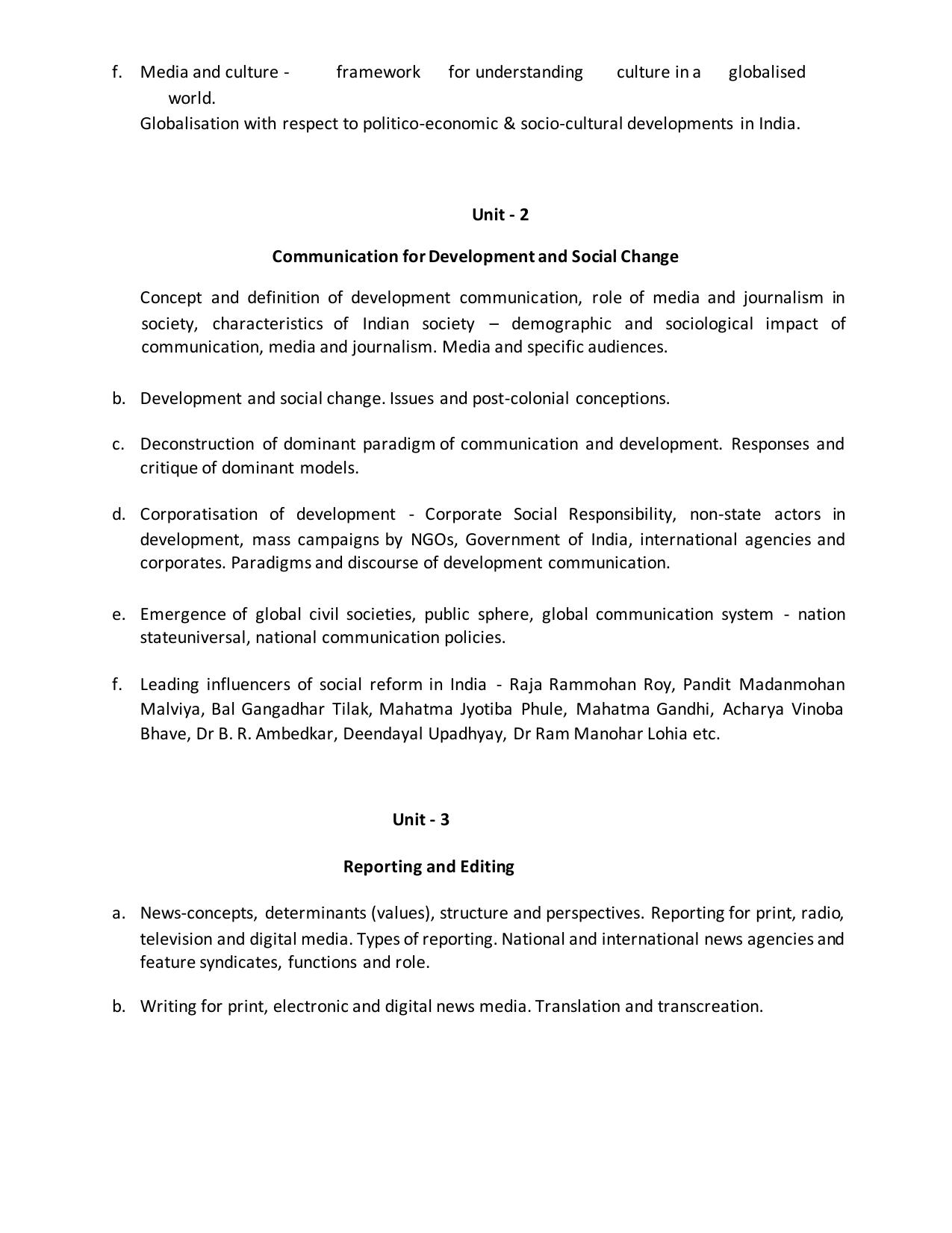 TNSET Syllabus - Mass Communication and Journalism - Page 2