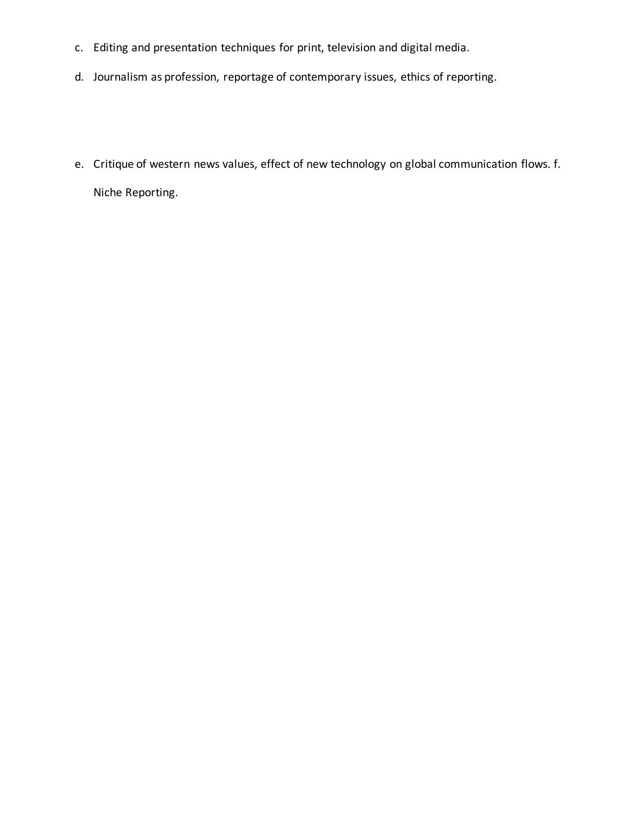 TNSET Syllabus - Mass Communication and Journalism - Page 3