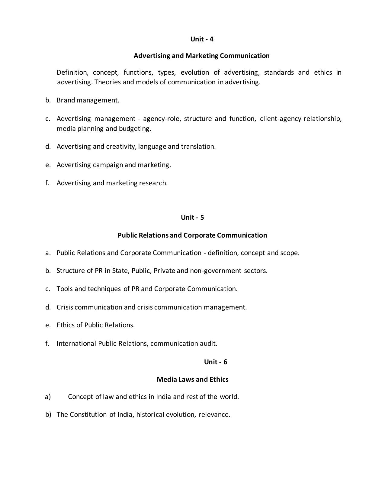 TNSET Syllabus - Mass Communication and Journalism - Page 4