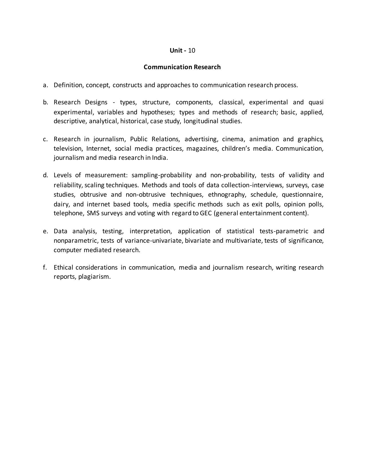 TNSET Syllabus - Mass Communication and Journalism - Page 7