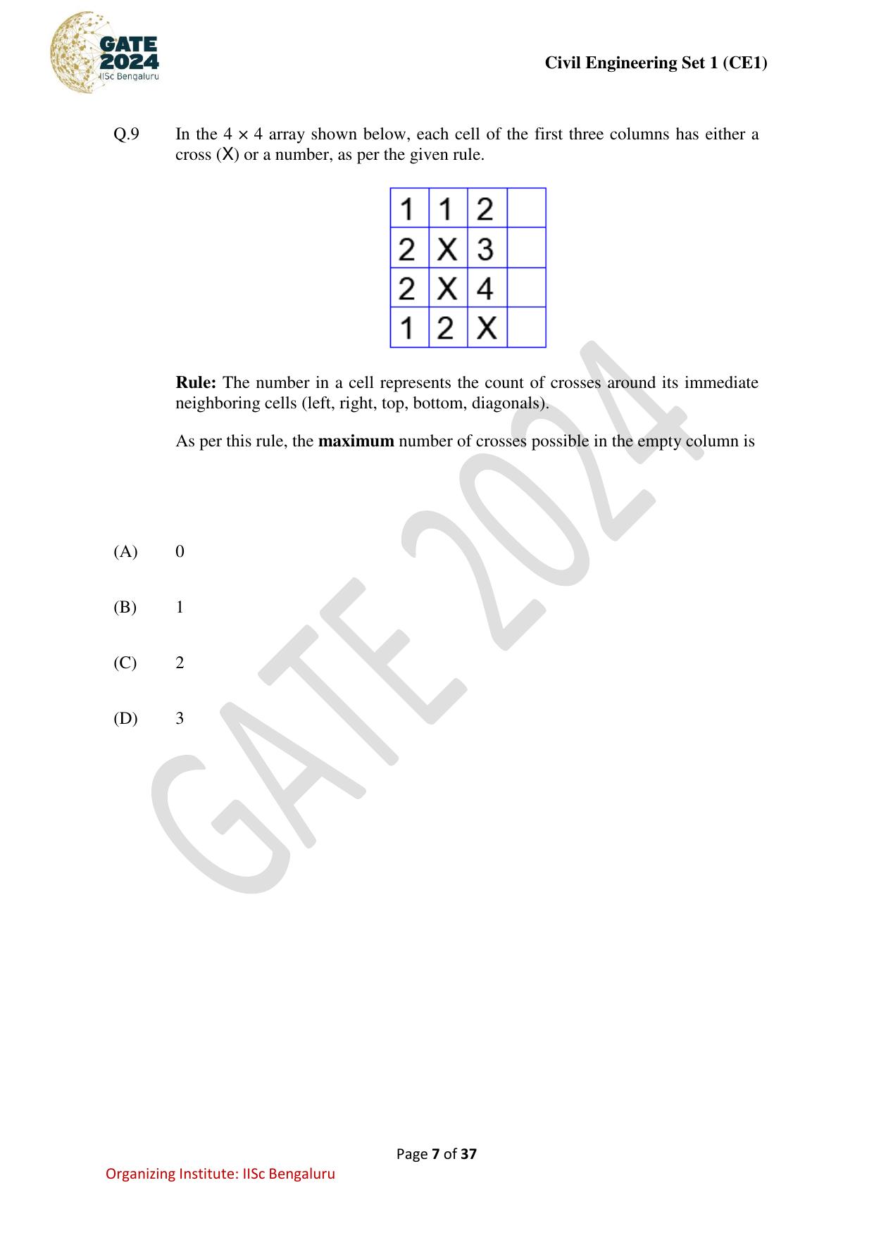 GATE 2024 Civil Engineering (CE-1) (Forenoon) Question Paper - Page 7