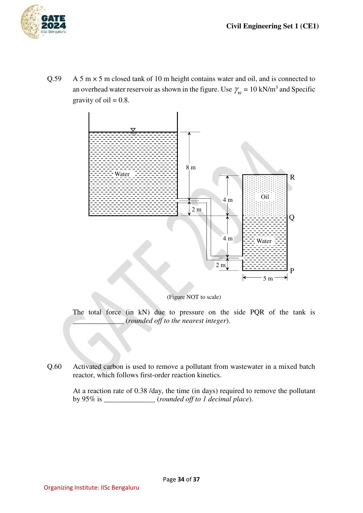 GATE 2024 Civil Engineering (CE-1) (Forenoon) Question Paper - Page 34
