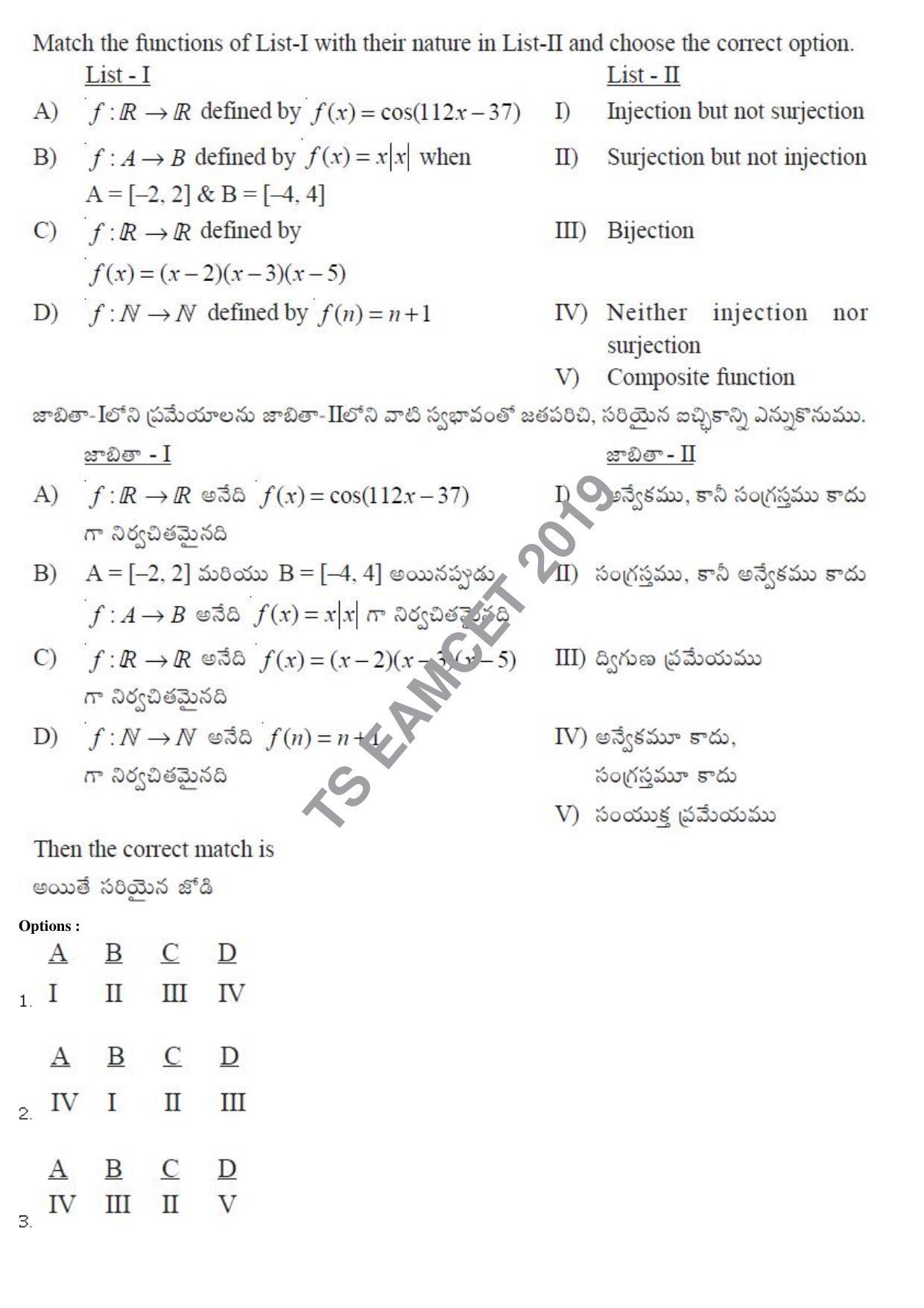 TS EAMCET 2019 Engineering Question Paper with Key (3 May 2019 Forenoon) - Page 2