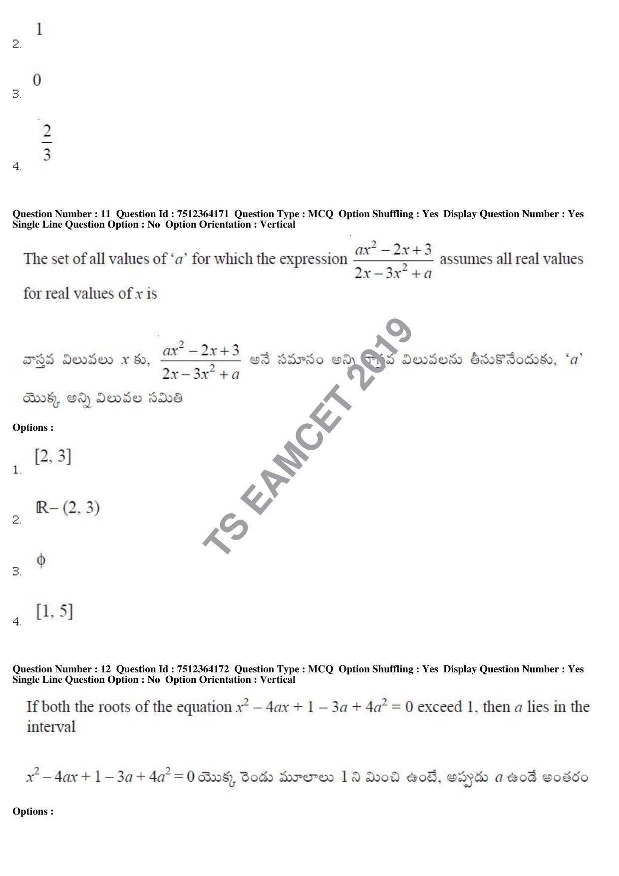 TS EAMCET 2019 Engineering Question Paper with Key (3 May 2019 Forenoon) - Page 9