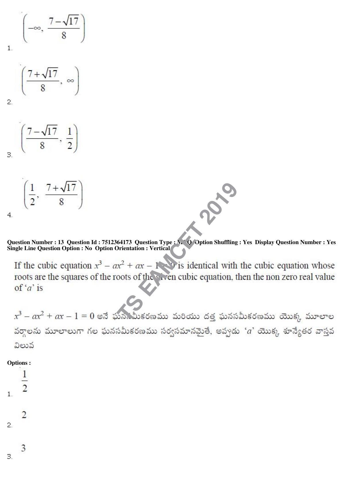 TS EAMCET 2019 Engineering Question Paper with Key (3 May 2019 Forenoon) - Page 10