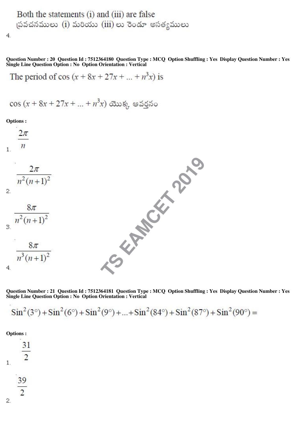 TS EAMCET 2019 Engineering Question Paper with Key (3 May 2019 Forenoon) - Page 15