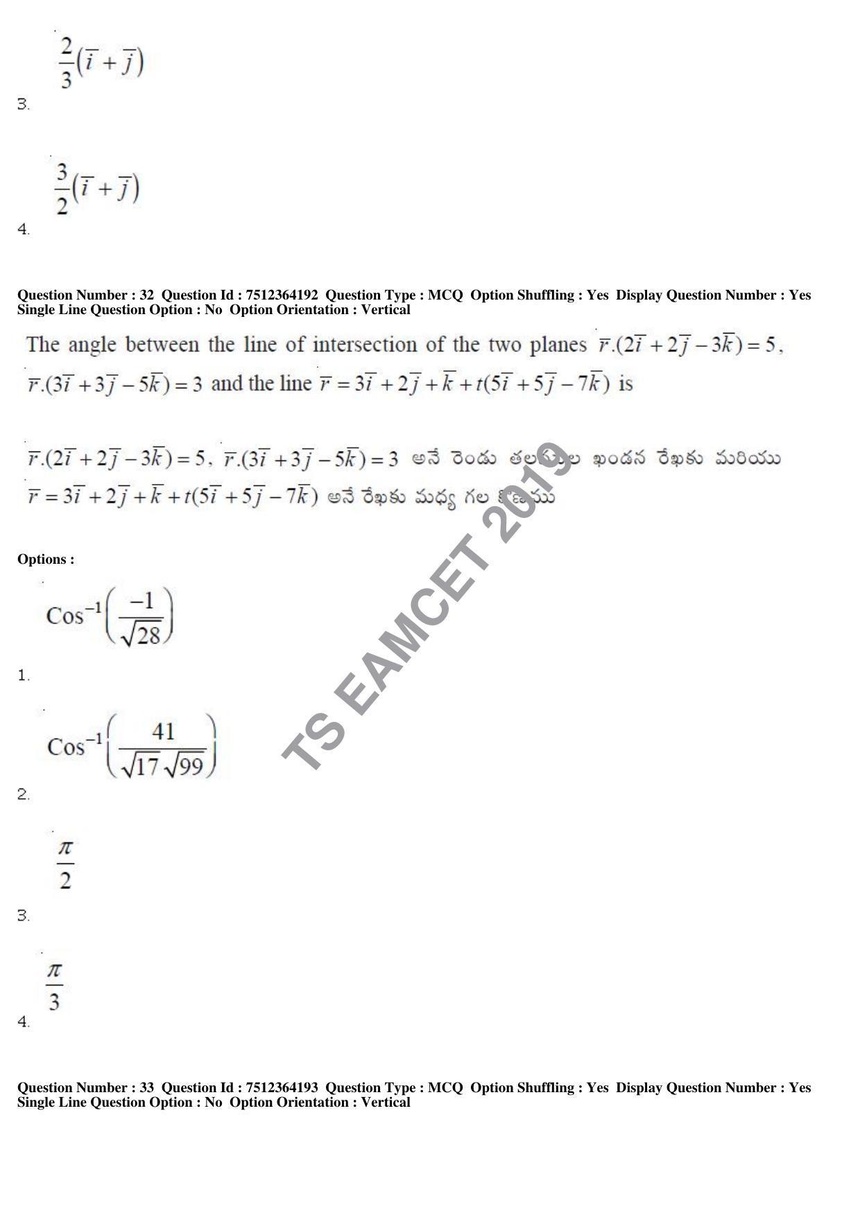TS EAMCET 2019 Engineering Question Paper with Key (3 May 2019 Forenoon) - Page 22