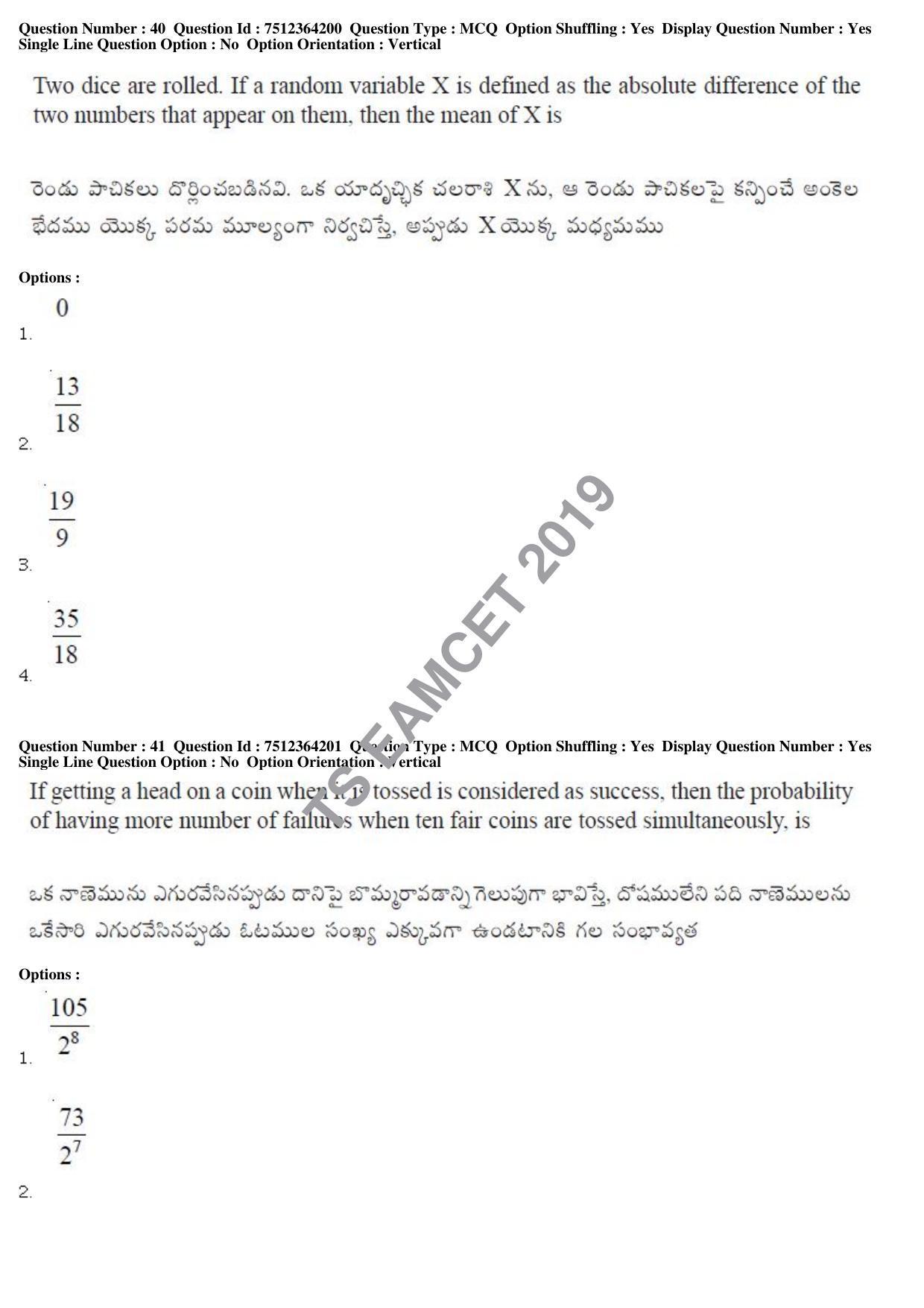 TS EAMCET 2019 Engineering Question Paper with Key (3 May 2019 Forenoon) - Page 27
