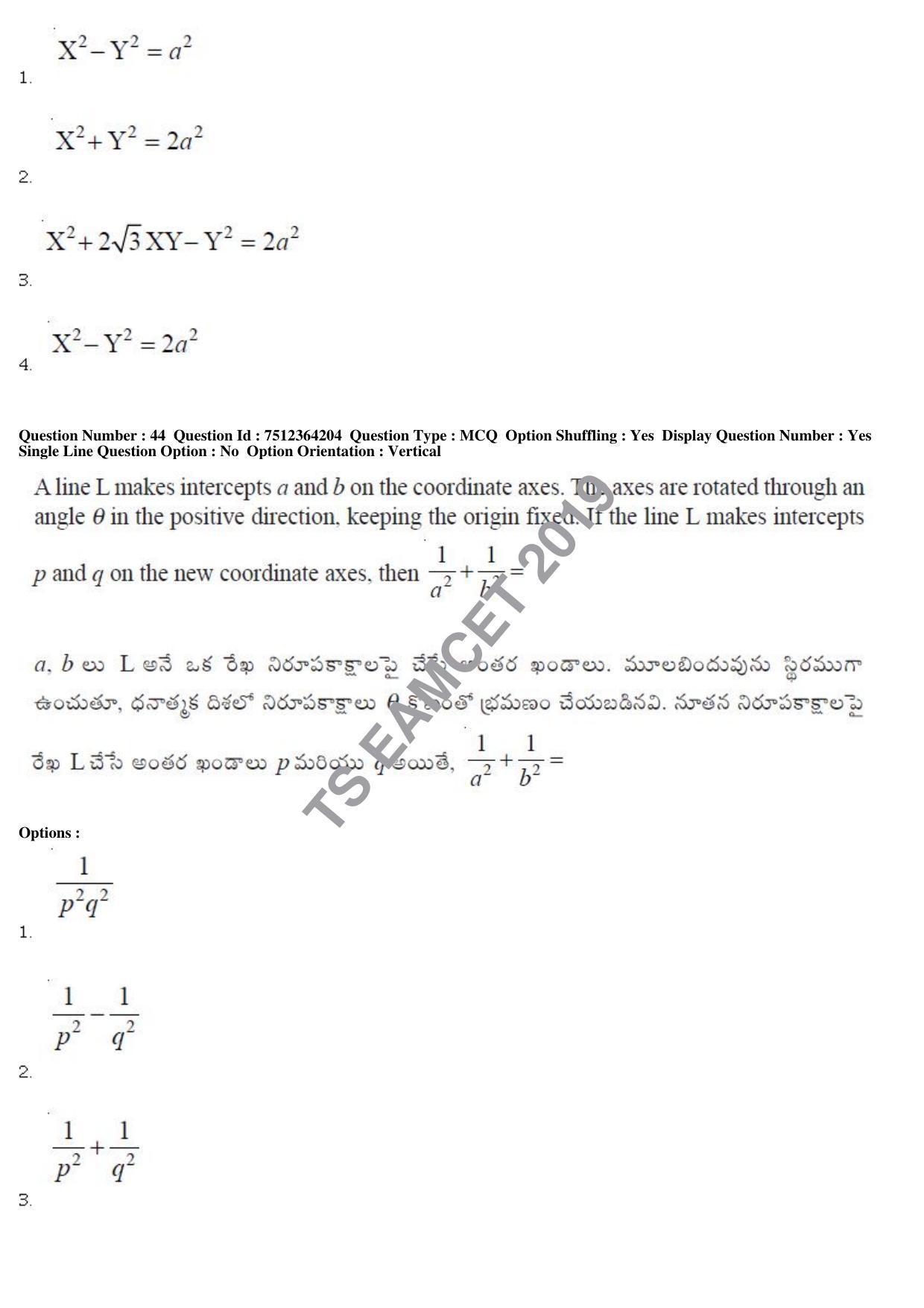 TS EAMCET 2019 Engineering Question Paper with Key (3 May 2019 Forenoon) - Page 29