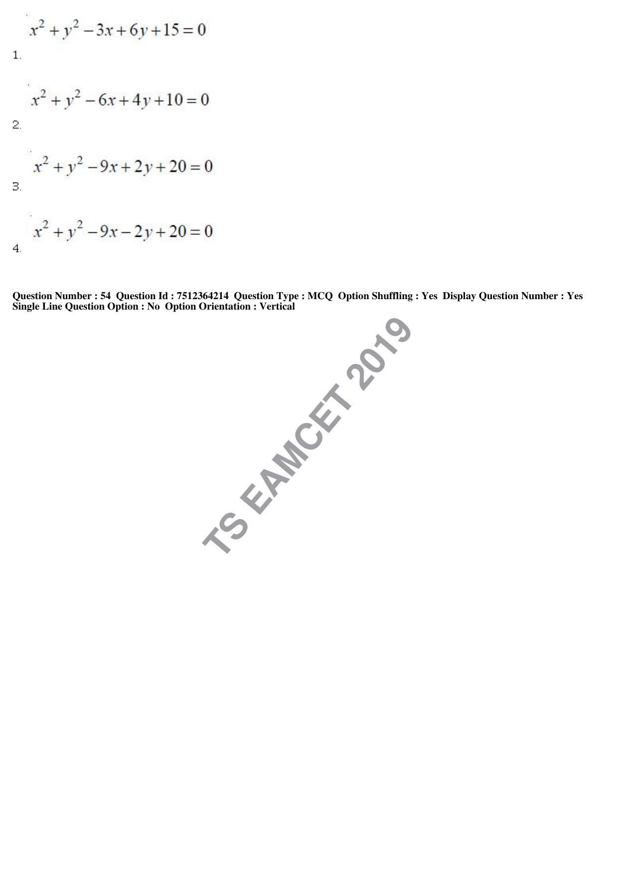 TS EAMCET 2019 Engineering Question Paper with Key (3 May 2019 Forenoon) - Page 35