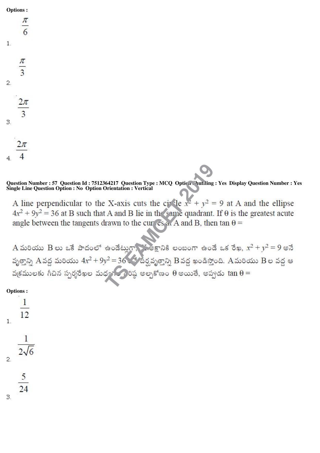 TS EAMCET 2019 Engineering Question Paper with Key (3 May 2019 Forenoon) - Page 38