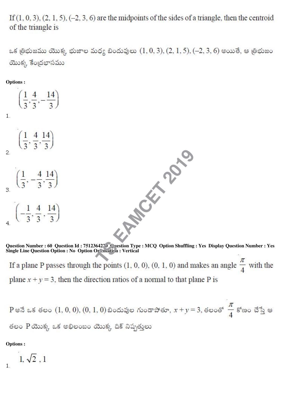 TS EAMCET 2019 Engineering Question Paper with Key (3 May 2019 Forenoon) - Page 40