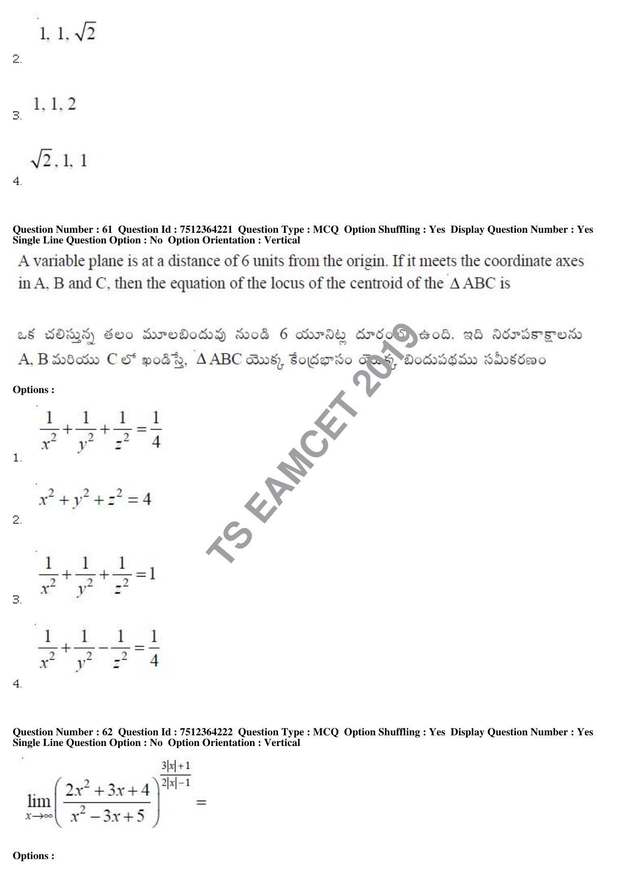 TS EAMCET 2019 Engineering Question Paper with Key (3 May 2019 Forenoon) - Page 41