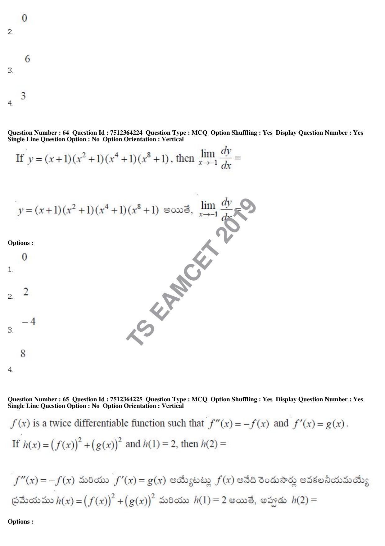 TS EAMCET 2019 Engineering Question Paper with Key (3 May 2019 Forenoon) - Page 43