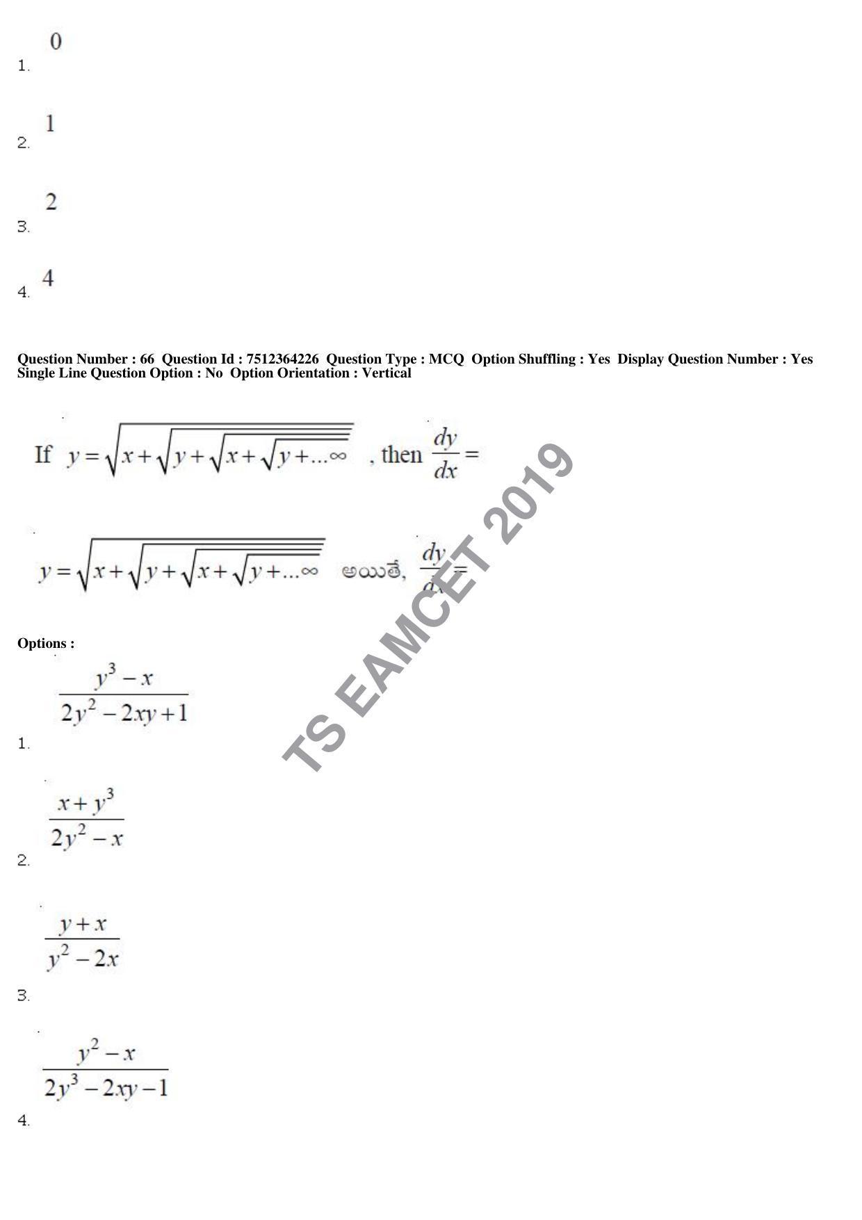 TS EAMCET 2019 Engineering Question Paper with Key (3 May 2019 Forenoon) - Page 44