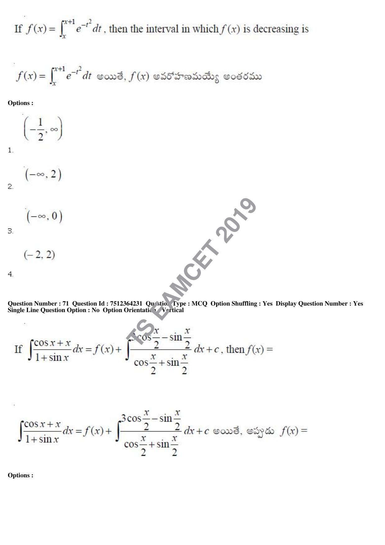TS EAMCET 2019 Engineering Question Paper with Key (3 May 2019 Forenoon) - Page 47