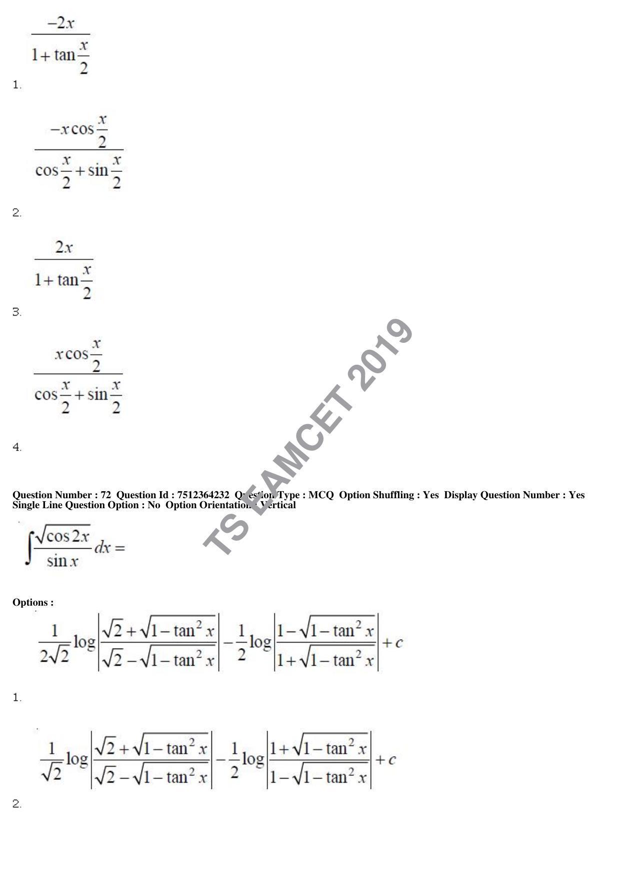 TS EAMCET 2019 Engineering Question Paper with Key (3 May 2019 Forenoon) - Page 48