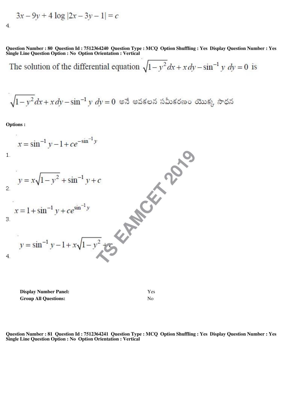 TS EAMCET 2019 Engineering Question Paper with Key (3 May 2019 Forenoon) - Page 53