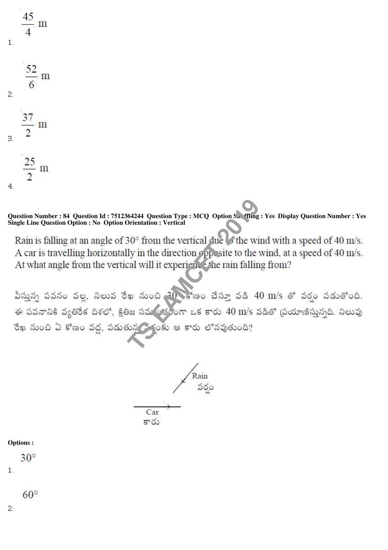 TS EAMCET 2019 Engineering Question Paper with Key (3 May 2019 Forenoon) - Page 56