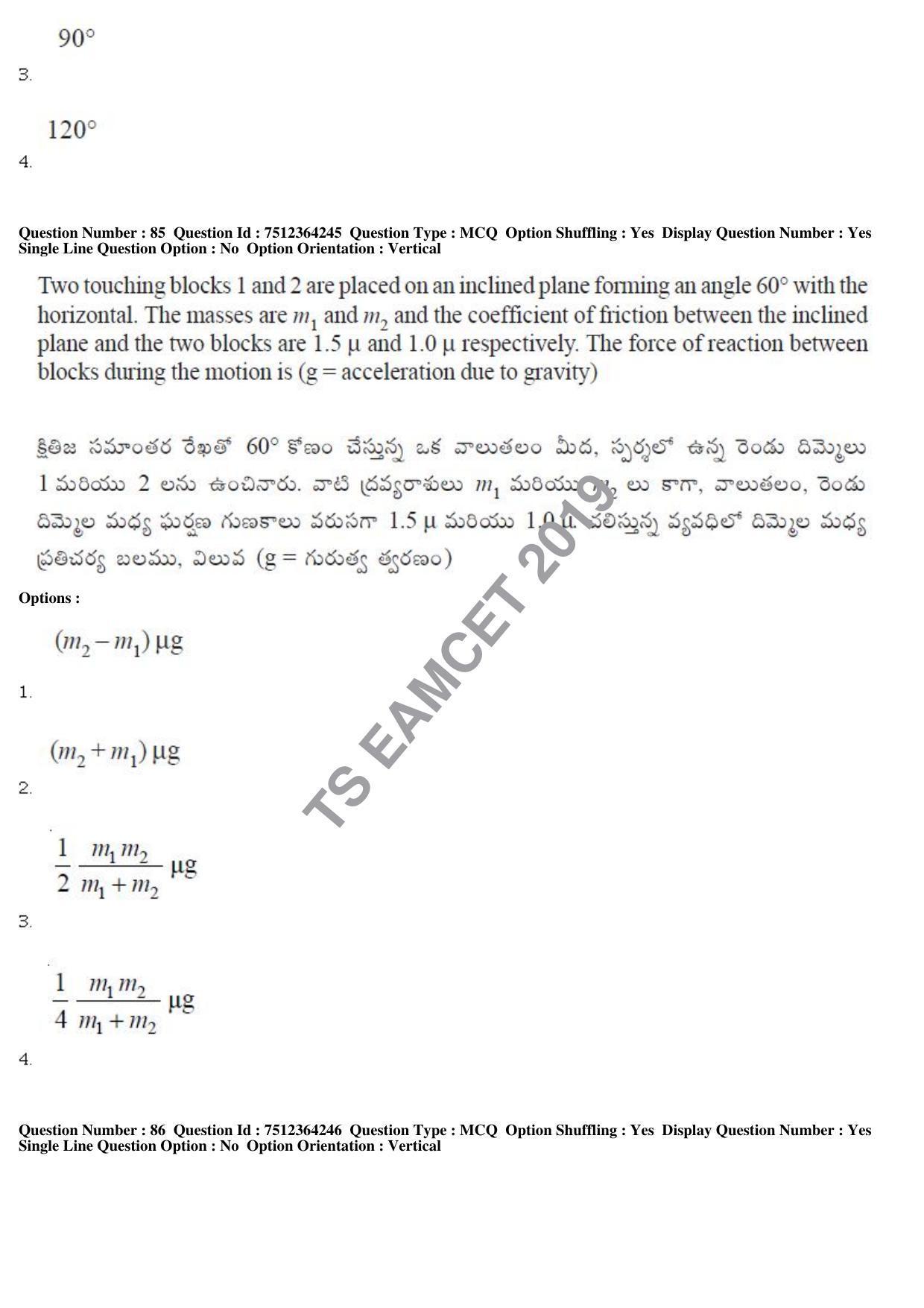 TS EAMCET 2019 Engineering Question Paper with Key (3 May 2019 Forenoon) - Page 57