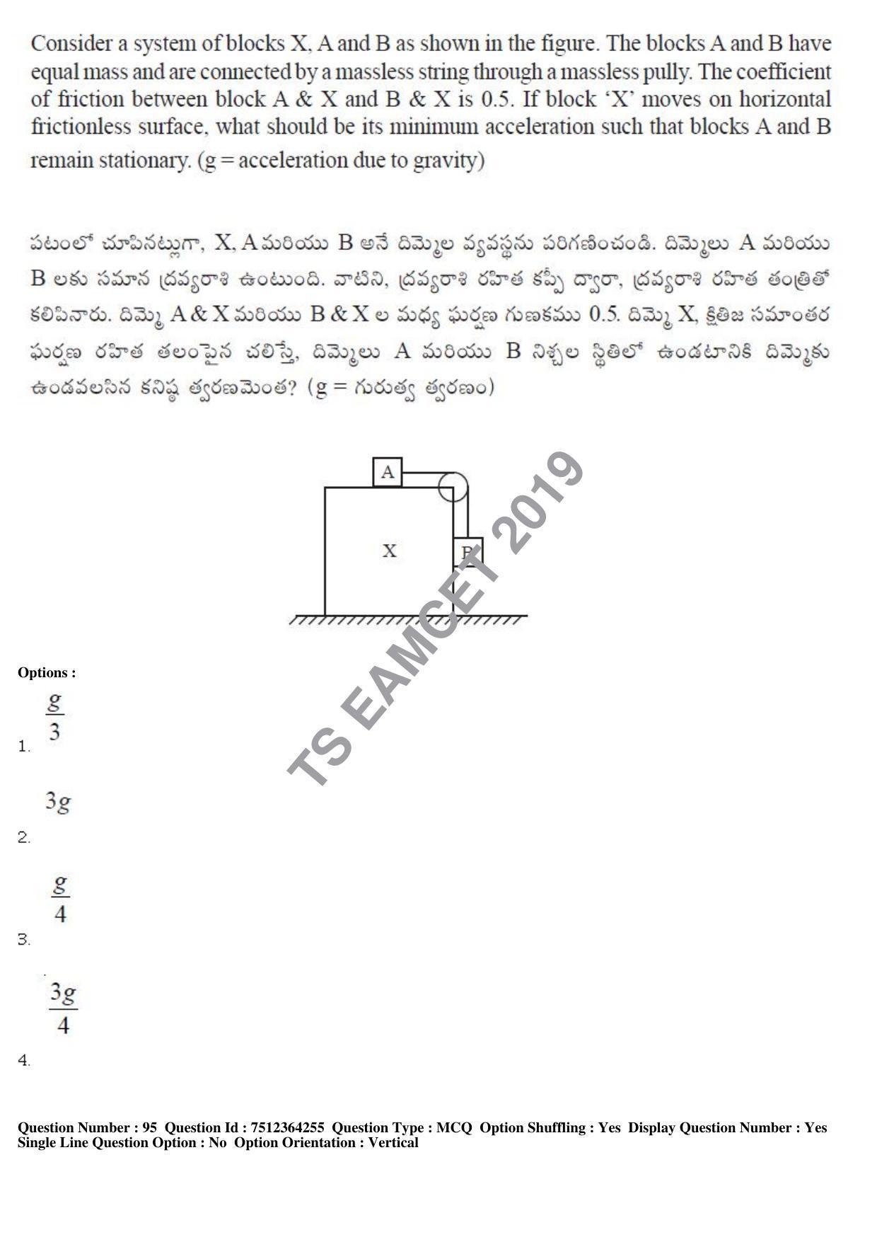 TS EAMCET 2019 Engineering Question Paper with Key (3 May 2019 Forenoon) - Page 65