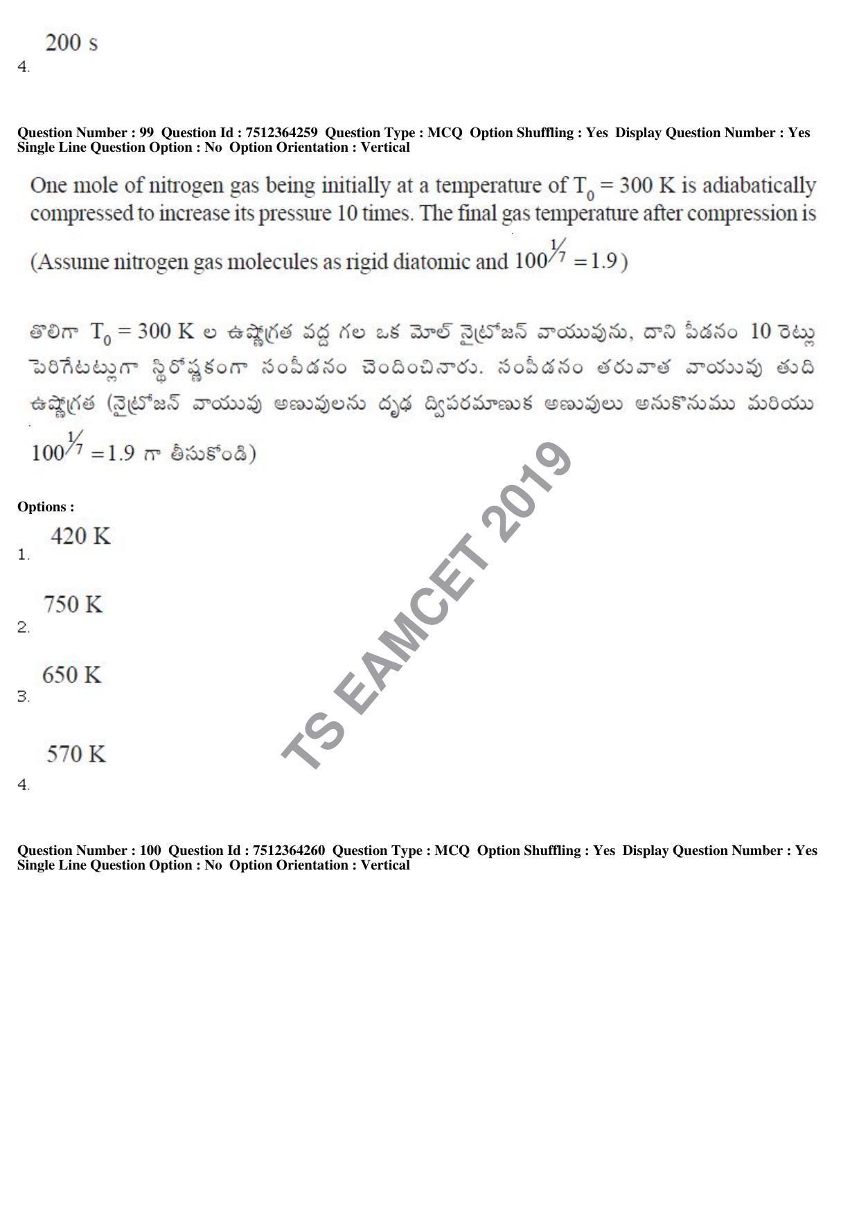 TS EAMCET 2019 Engineering Question Paper with Key (3 May 2019 Forenoon) - Page 68