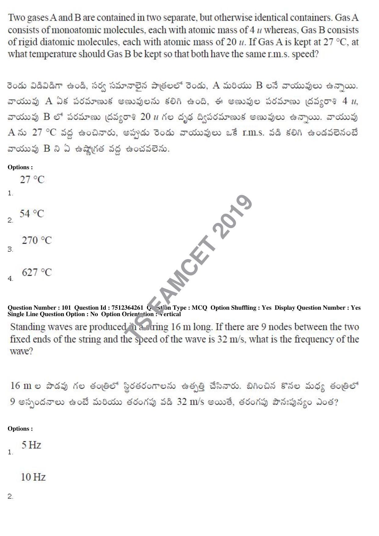 TS EAMCET 2019 Engineering Question Paper with Key (3 May 2019 Forenoon) - Page 69